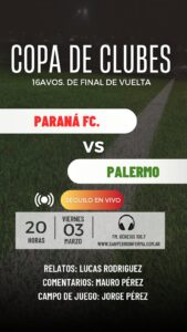 Lee más sobre el artículo Copa de clubes: Viví Paraná vs Palermo junto a El Clásico!