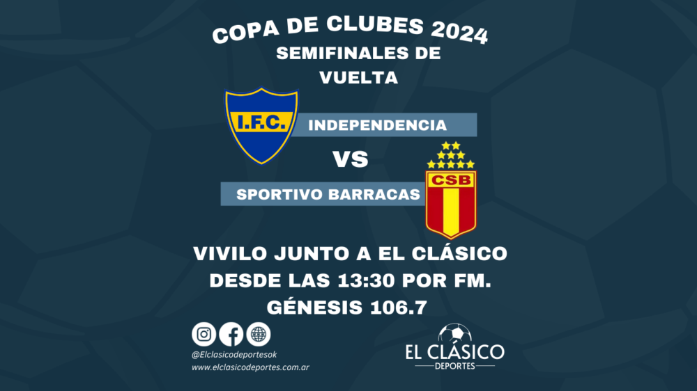 En este momento estás viendo Viví Independencia vs Sportivo Barracas por FM Génesis 106.7!
