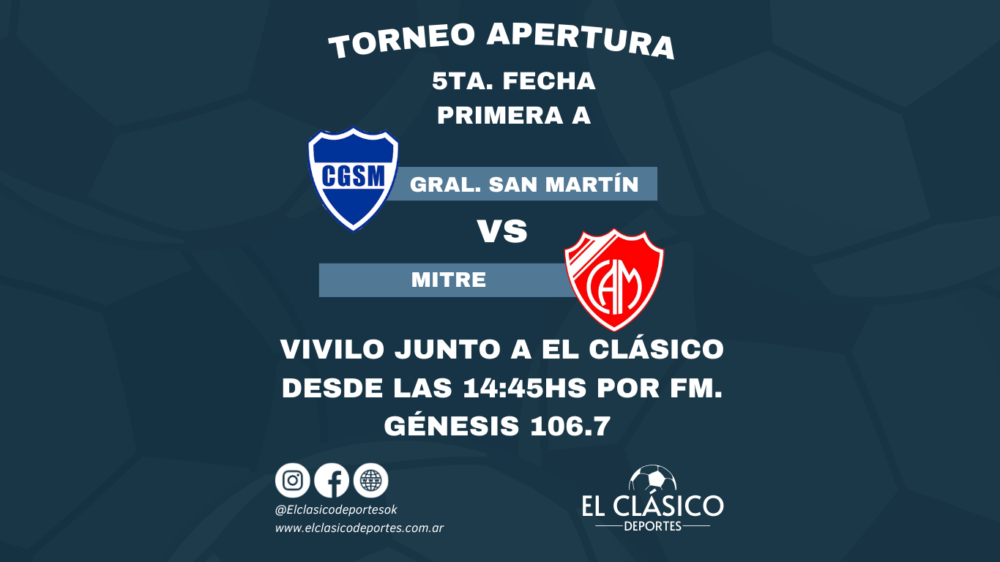 En este momento estás viendo Viví General San Martín vs Mitre junto a El Clásico!