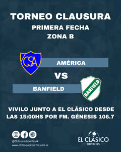 Lee más sobre el artículo Fútbol local: América vs Banfield se vive junto a El Clásico!