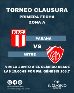 Lee más sobre el artículo Viví el clásico Paraná vs Mitre por FM. Génesis 106.7!