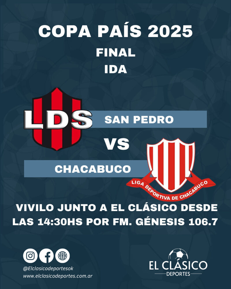 En este momento estás viendo Copa País: Viví la final entre San Pedro y Chacabuco junto a El Clásico!