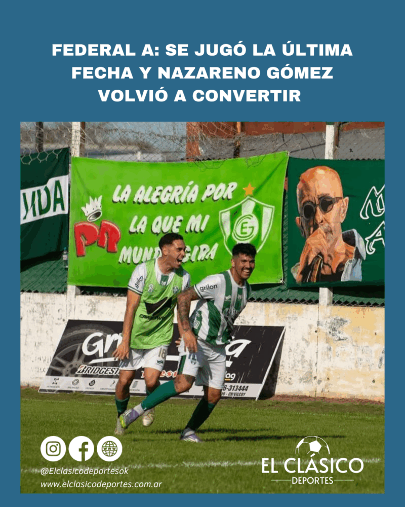 En este momento estás viendo Federal A: Se jugó la última fecha y Nazareno Gómez volvió a convertir!