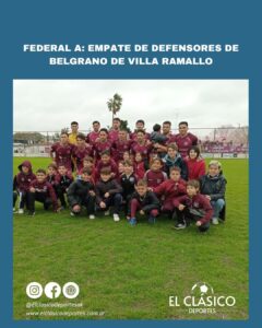 Lee más sobre el artículo Federal A: Empate de Defensores de Belgrano (VR)
